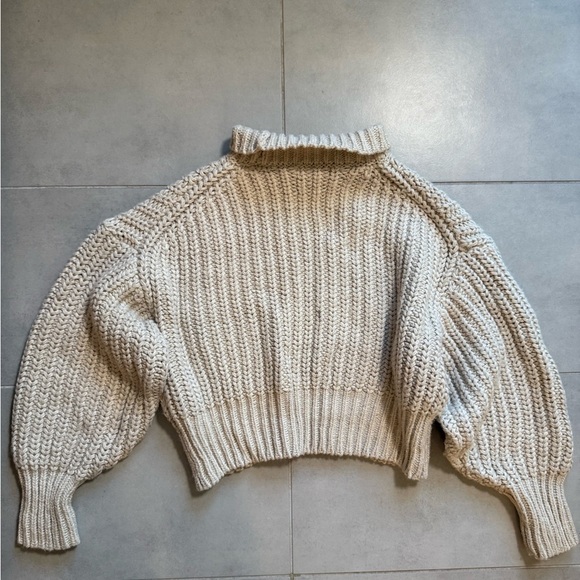 H&M Cream Cowl Neck Sweater with Balloon Sleeves - Picture 5 of 5